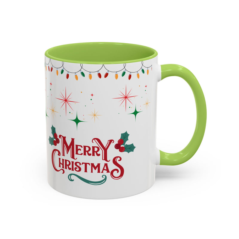Christmas Accent Coffee Mug, Holiday Gift, Festive Mug, Merry Christmas Cup, Seasonal Beverage Tumbler, Cozy Winter Drinkware