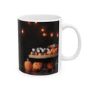 Halloween Cat Mug, Spooky Pet Lover Gift, Ceramic Coffee Cup, Cute Halloween Decor, Fall Drinkware, Black Cat Mug