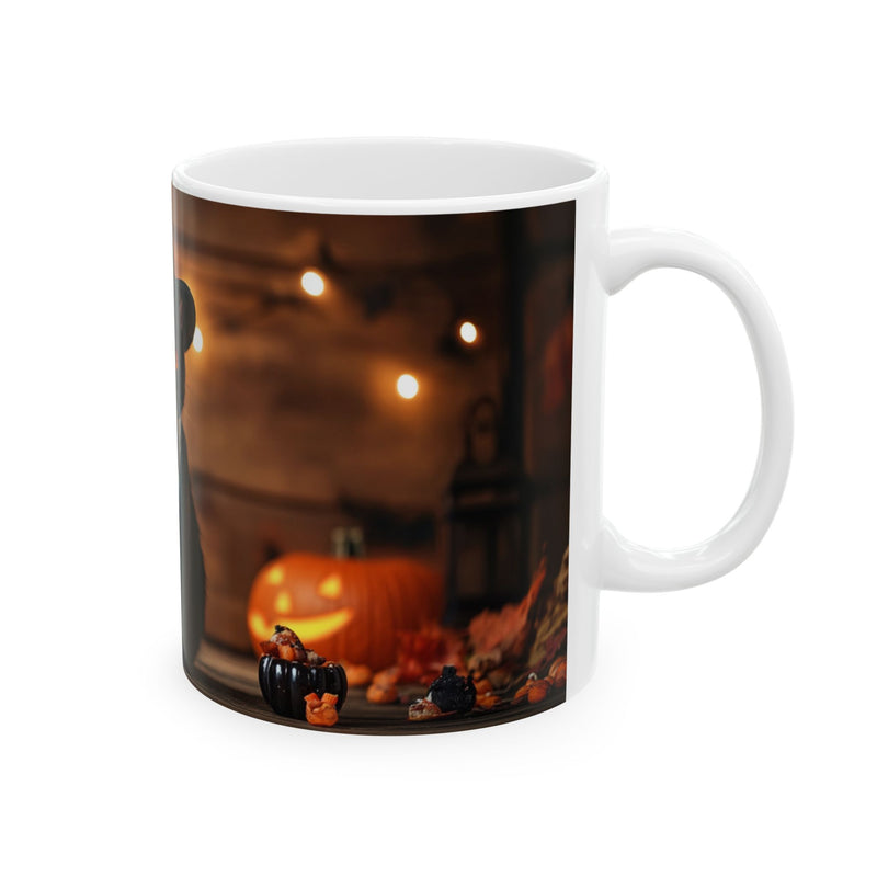 Halloween Cat Ceramic Mug - Spooky Decor, Coffee Cup, Tea Mug, Cat Lover Gift, Festive Drinkware