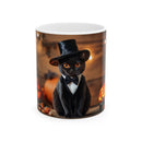 Halloween Cat Ceramic Mug - Spooky Decor, Coffee Cup, Tea Mug, Cat Lover Gift, Festive Drinkware
