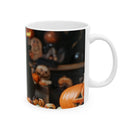 Halloween Cat Mug - Spooky Black Cat Ceramic Cup, Perfect for Autumn, Halloween, Cat Lovers, Gift Idea, Cozy Vibes