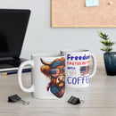 Patriotic Highland Cow Mug – Funny 4th of July Coffee Cup | USA Cow Lover Mug – Red, White & Moo Design | Independence Day Cow Mug – Unique Gift for Farmers | Funny Highland Cow Mug – American Flag Glasses Edition | 4th of July Mug – Highland Cow in Patriotic Style | Farm Animal Mug – Patriotic Highland Cow Gift Idea | Red White and Moo Mug – Cute Cow Coffee Cup | Highland Cow USA Mug – Funny Holiday Drinkware | Cow Print Mug – 4th of July Edition | Quirky Cow Mug – Patriotic Design for Animal Lovers 