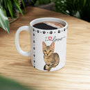 Cute Cat Lover Ceramic Mug, Gifts for Cat Lovers, Pet Themed Mug, Paws Design Mug, Cat Parent Coffee Cup