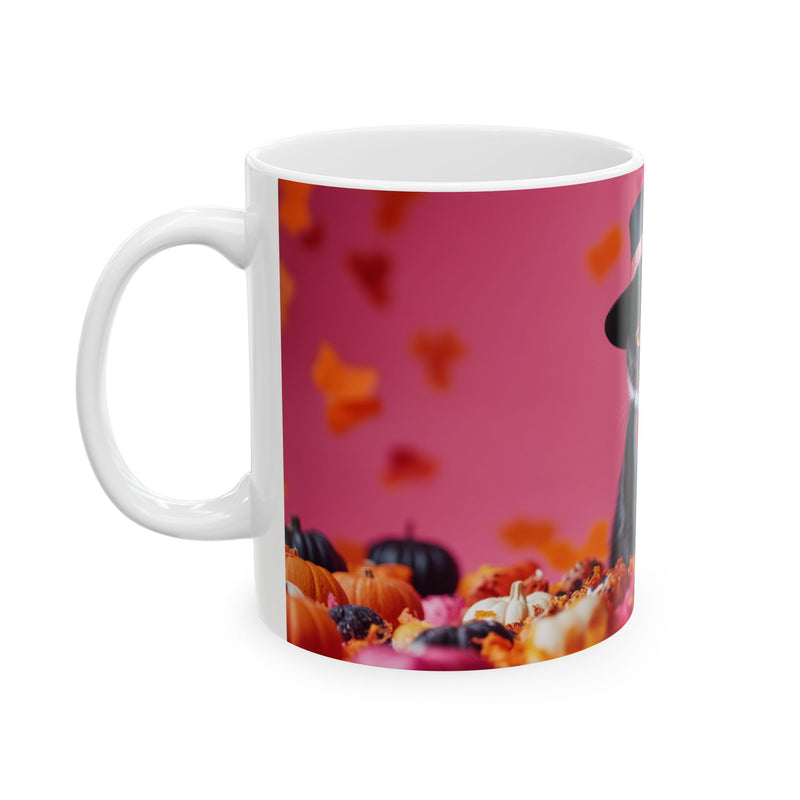 Spooky Cat Mug, Cute Halloween Coffee Cup, Cat Lover Gift, Fall Decor, Fun Kitchenware, Gift for Pet Owners