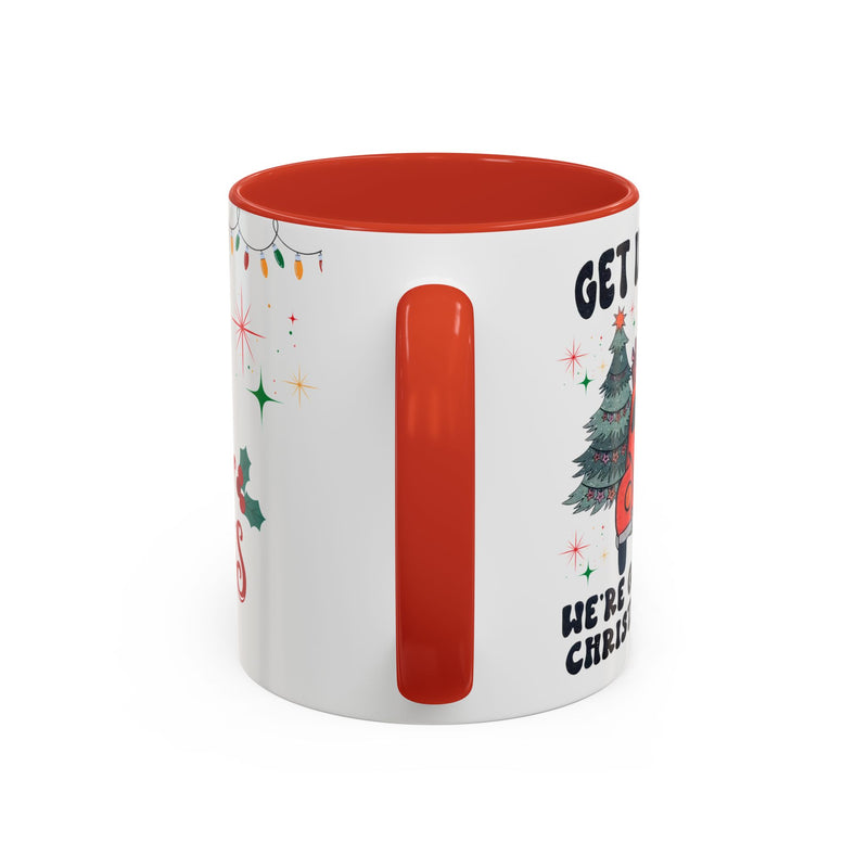 Christmas Accent Coffee Mug, Holiday Gift, Festive Mug, Merry Christmas Cup, Seasonal Beverage Tumbler, Cozy Winter Drinkware