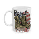 Proud Veteran  Honoring Every Step Ceramic Mug - 11oz , Great Gift for Veterans, Military Love, Army, Navy, Independence Day