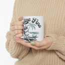 Tropical Vibes Ceramic Mug, Fun Coffee Cup for Beach Lovers, Unique Gift for Friends, Father's Day, Family Gatherings, Home Decor