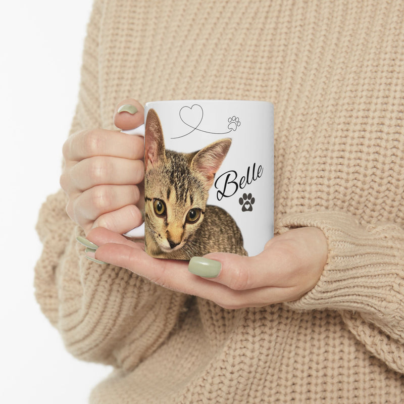 Personalized Cat Mug for Cat Lovers, Cute Pet Gift, Coffee Tea Ceramic Cup, Custom Name, Home Decor