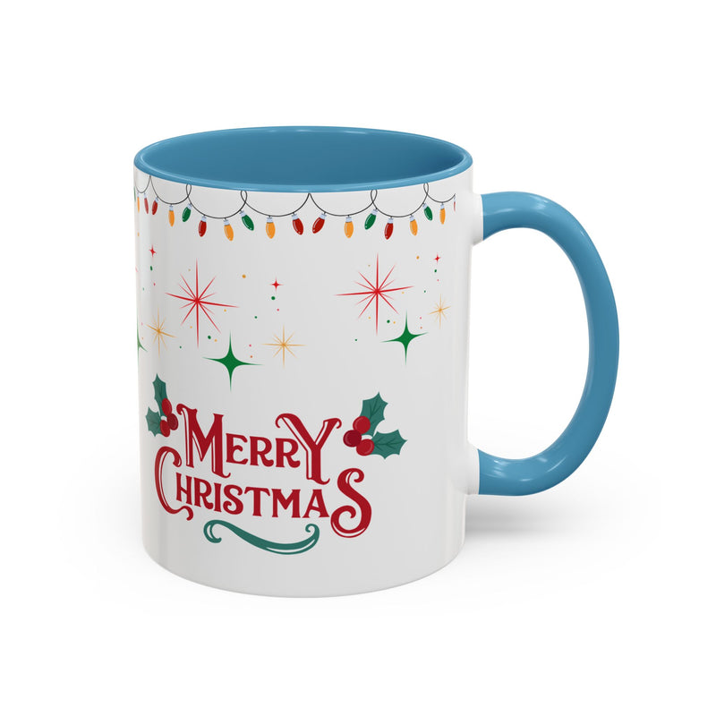 Christmas Accent Coffee Mug, Holiday Gift, Festive Mug, Merry Christmas Cup, Seasonal Beverage Tumbler, Cozy Winter Drinkware