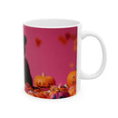 Spooky Cat Mug, Cute Halloween Coffee Cup, Cat Lover Gift, Fall Decor, Fun Kitchenware, Gift for Pet Owners