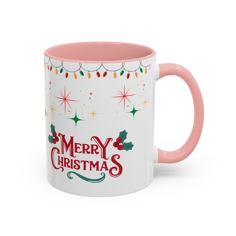 Christmas Accent Coffee Mug, Holiday Gift, Festive Mug, Merry Christmas Cup, Seasonal Beverage Tumbler, Cozy Winter Drinkware