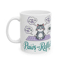 Mindful Reflection Ceramic Mug, Cat Lover Gift, Relaxation Mug, Meditation, Self-Care, Tea and Coffee