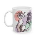 Ceramic Cat Mug - Purr-fectly Imperfect | Cute Cat Lovers Gift, Coffee Tea Cup, Animal lover present, Fun Kitchen Decor