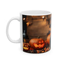 Halloween Cat Ceramic Mug - Spooky Decor, Coffee Cup, Tea Mug, Cat Lover Gift, Festive Drinkware