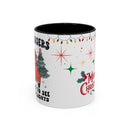 Christmas Accent Coffee Mug, Holiday Gift, Festive Mug, Merry Christmas Cup, Seasonal Beverage Tumbler, Cozy Winter Drinkware
