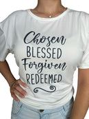 Chosen. Blessed. Forgiven. Redeemed. – Christian Handmade T-Shirt